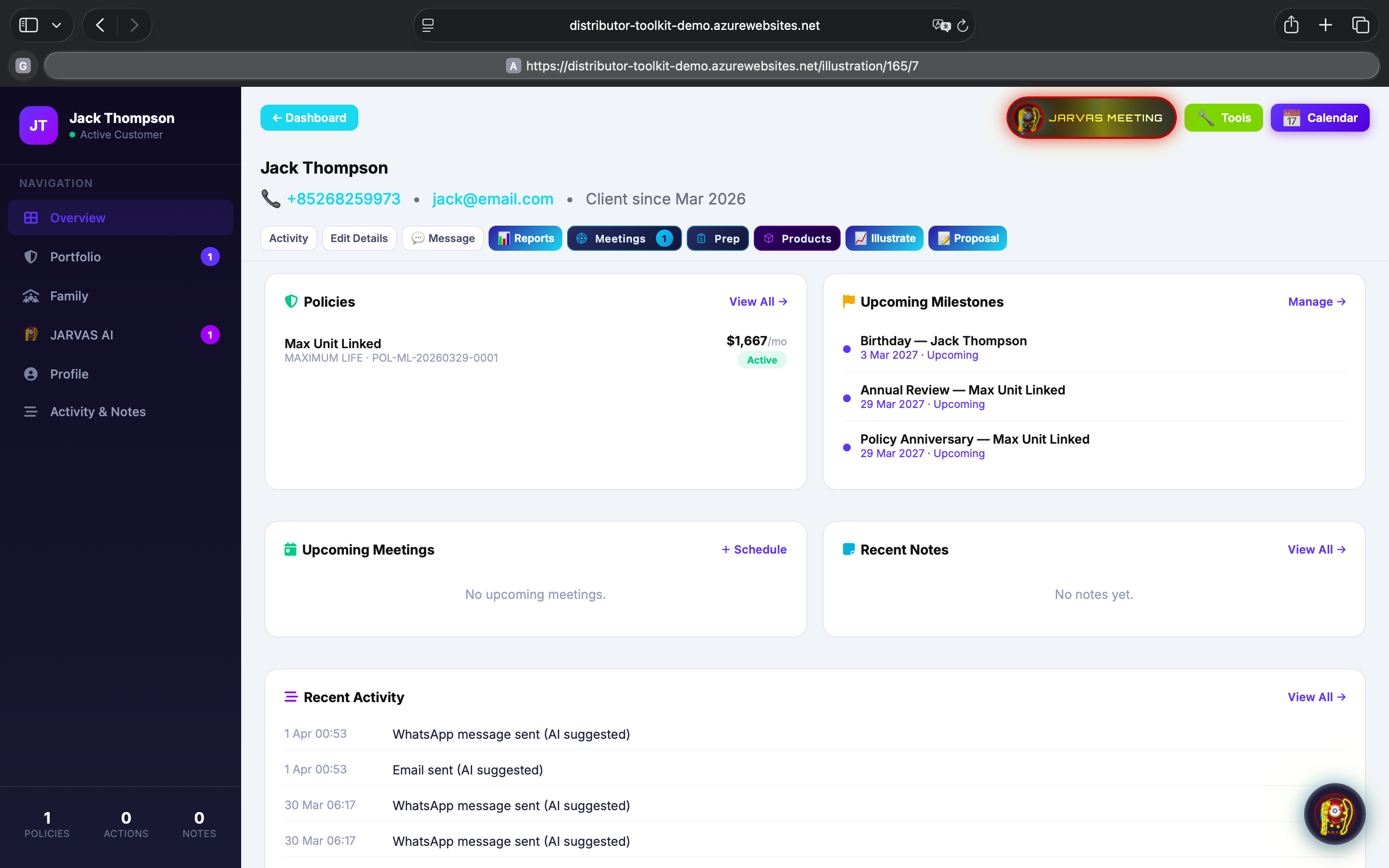 Customer Holdings 360 — complete post-sale portfolio — view 2